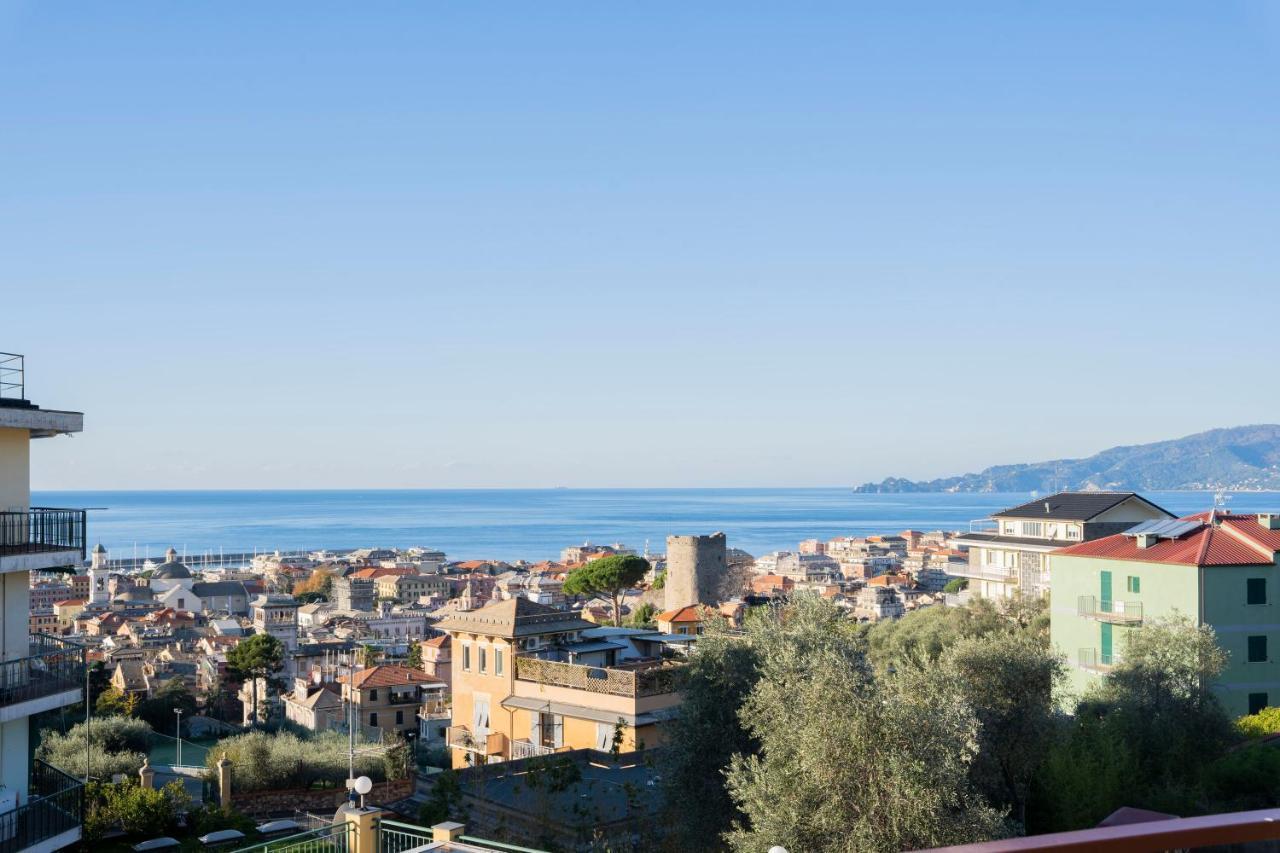093 - Casa Panorama, Vista Mare E Vista Portofino, 500 Metri Centro Di Chiavari, Posto Auto Gratis Incluso Leilighet Eksteriør bilde