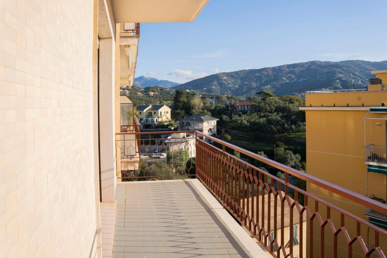 093 - Casa Panorama, Vista Mare E Vista Portofino, 500 Metri Centro Di Chiavari, Posto Auto Gratis Incluso Leilighet Eksteriør bilde